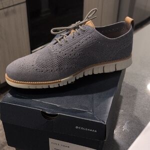 Cole Haan Men's Gray and Tan Knit Oxfords